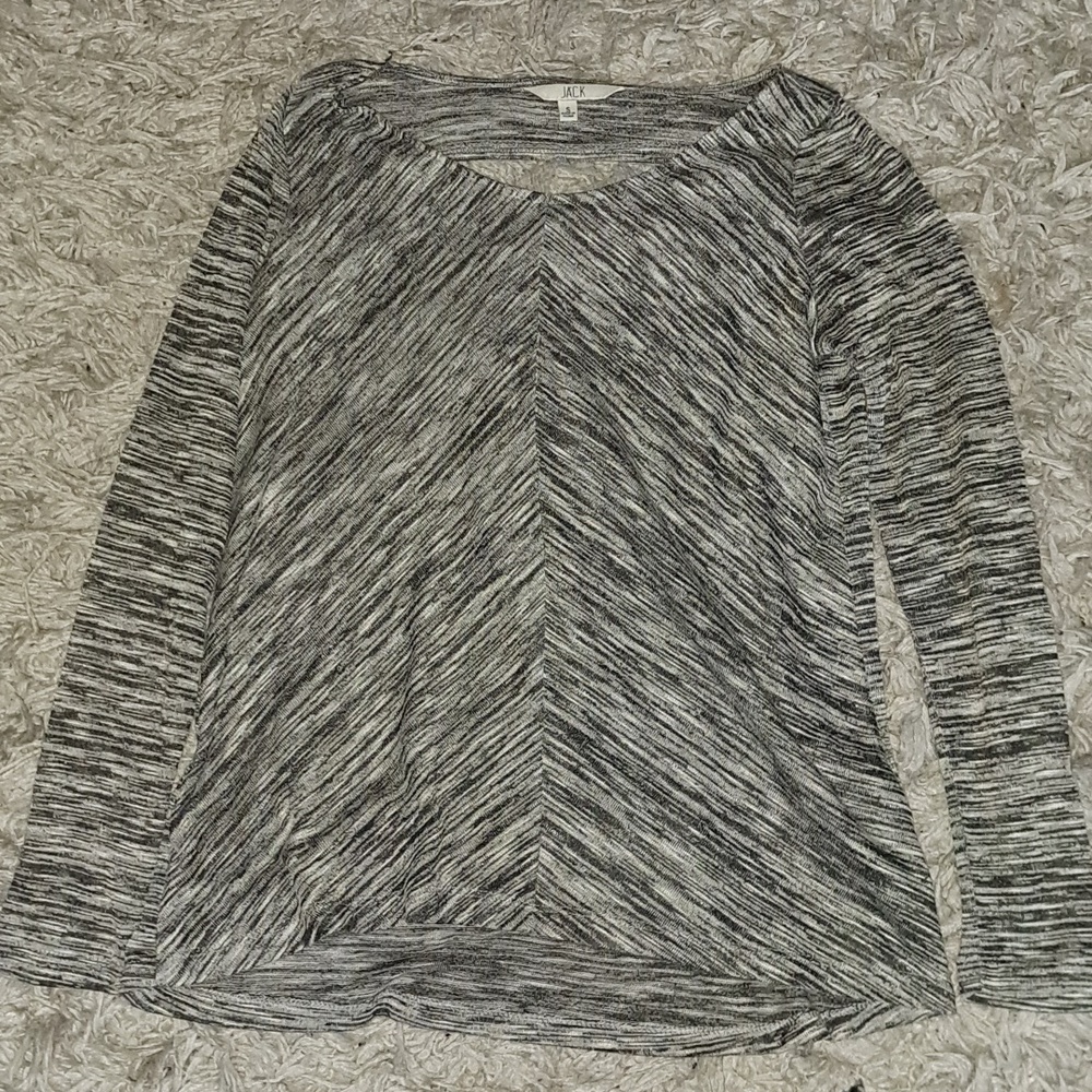 JACK Grey Black Marled Knit Top